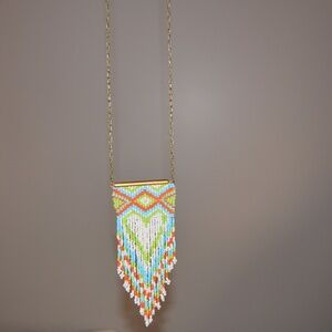 Long fringe necklace